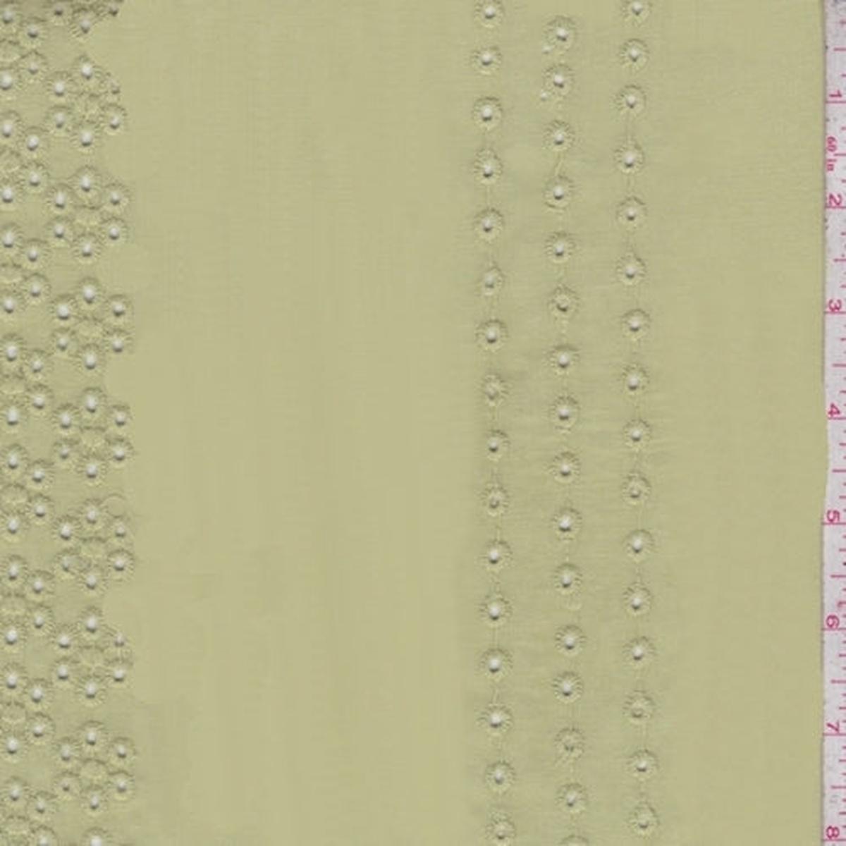 1-3-4-yd-pc-pale-green-eyelet-stripe-cotton-fabric