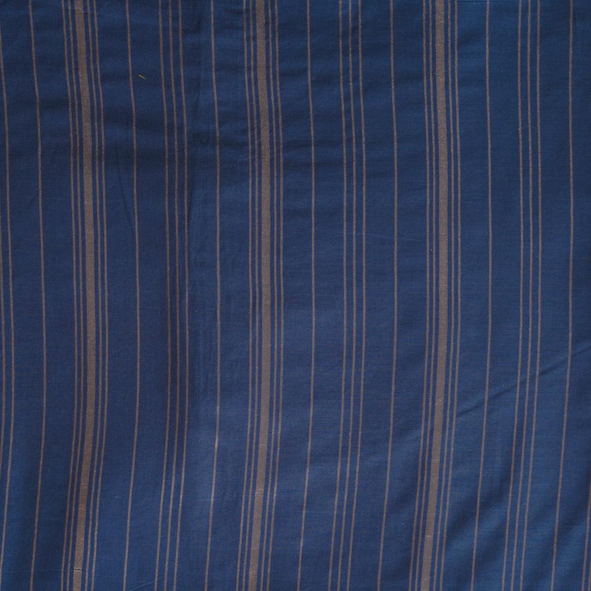 pure-cotton-handloom-dark-blue-with-golden-big-stripes-woven-fabric