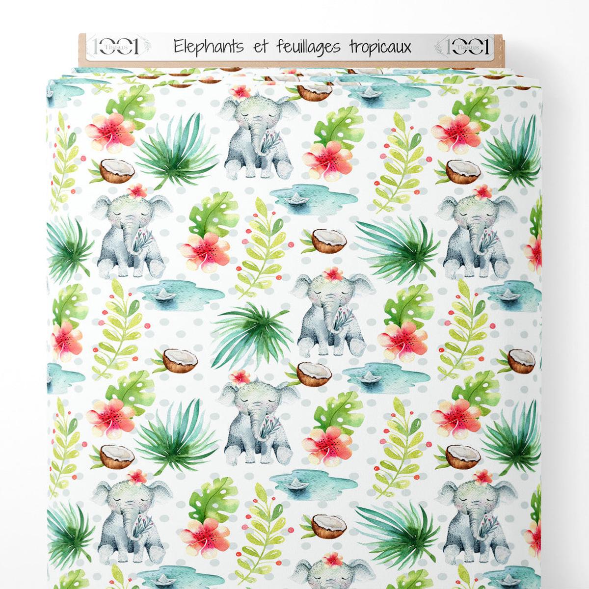 tissu-lphants-et-feuillages-tropicaux