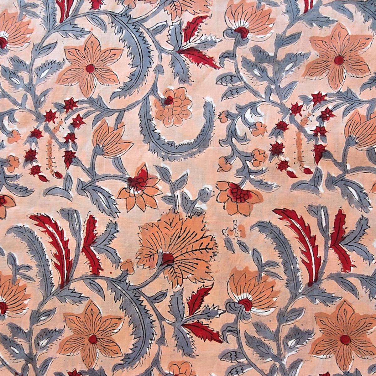 pure-cotton-jaipuri-peach-with-floral-and-grey-creeper-jaal-hand-block-print-fabric
