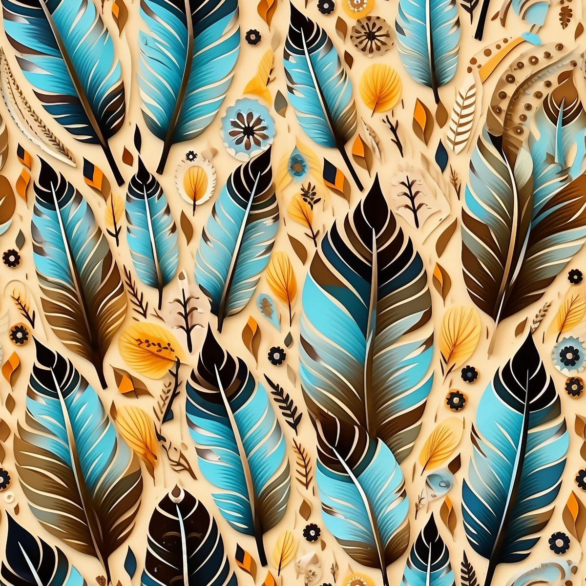 aztec-feather-pattern-14-quilting-cotton-fabric