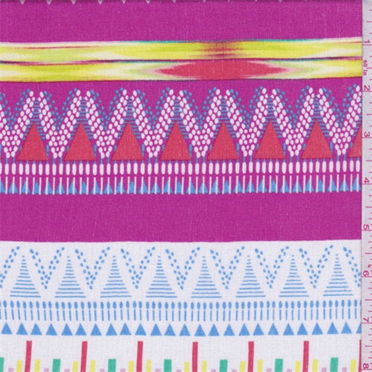 2-yd-pc-white-fuchsia-inca-stripe-rayon-crepon-fabric