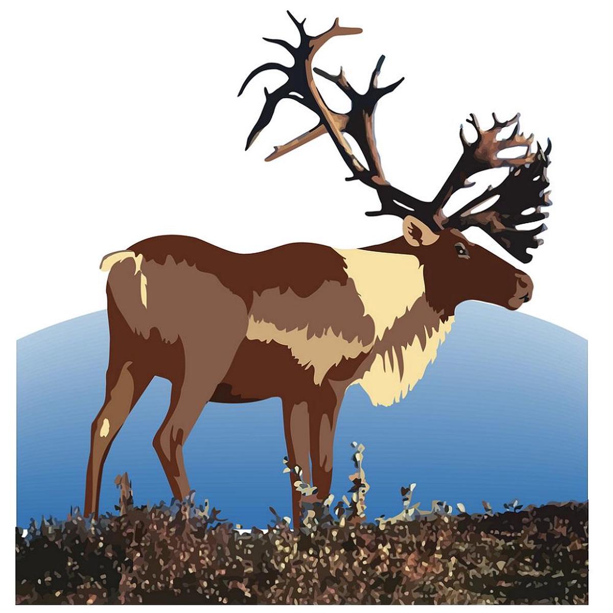 mountain-caribou-fabric-panel