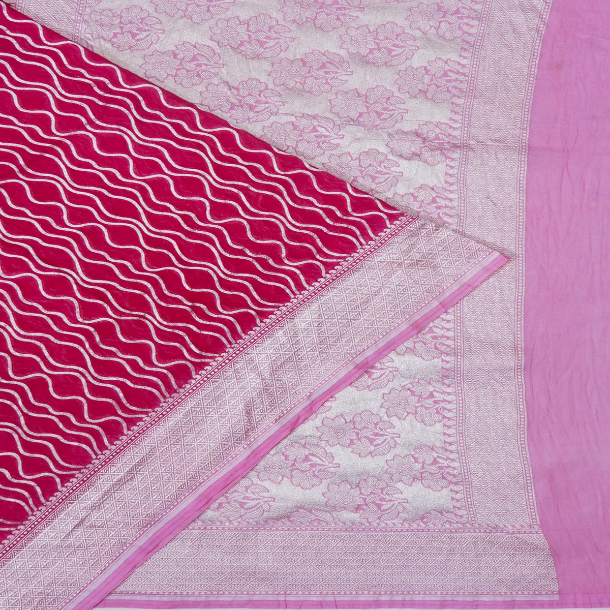 banarasi-georgette-brocade-rani-pink-saree