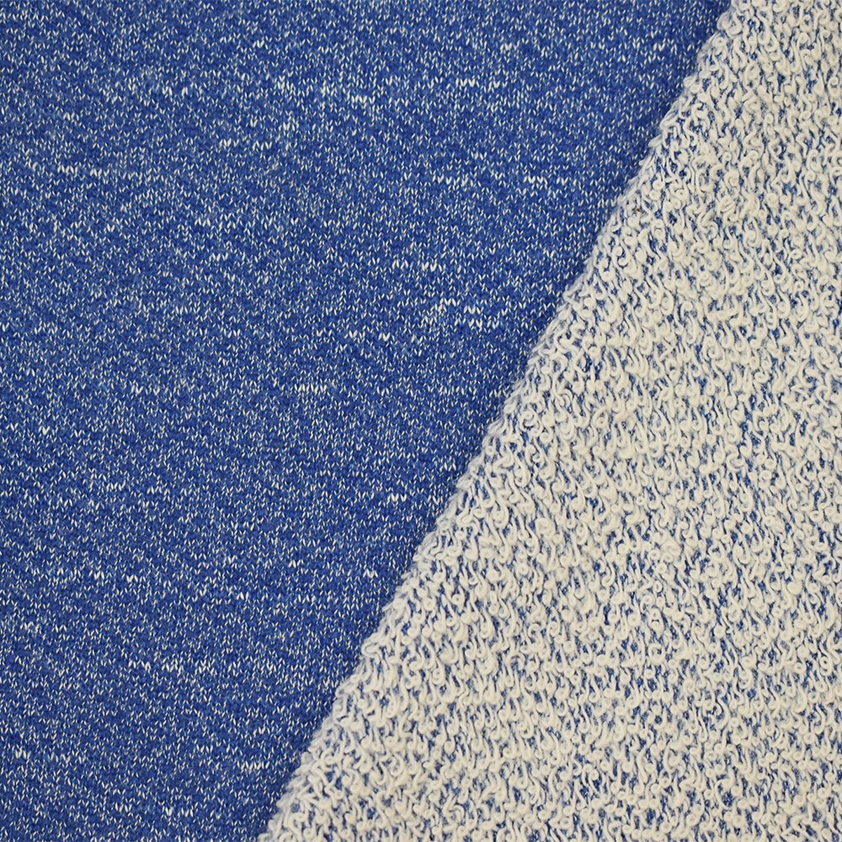 2-1-2-yd-pc-blue-white-cotton-poly-stretch-spandex-texture-french-terry-knit-fabric