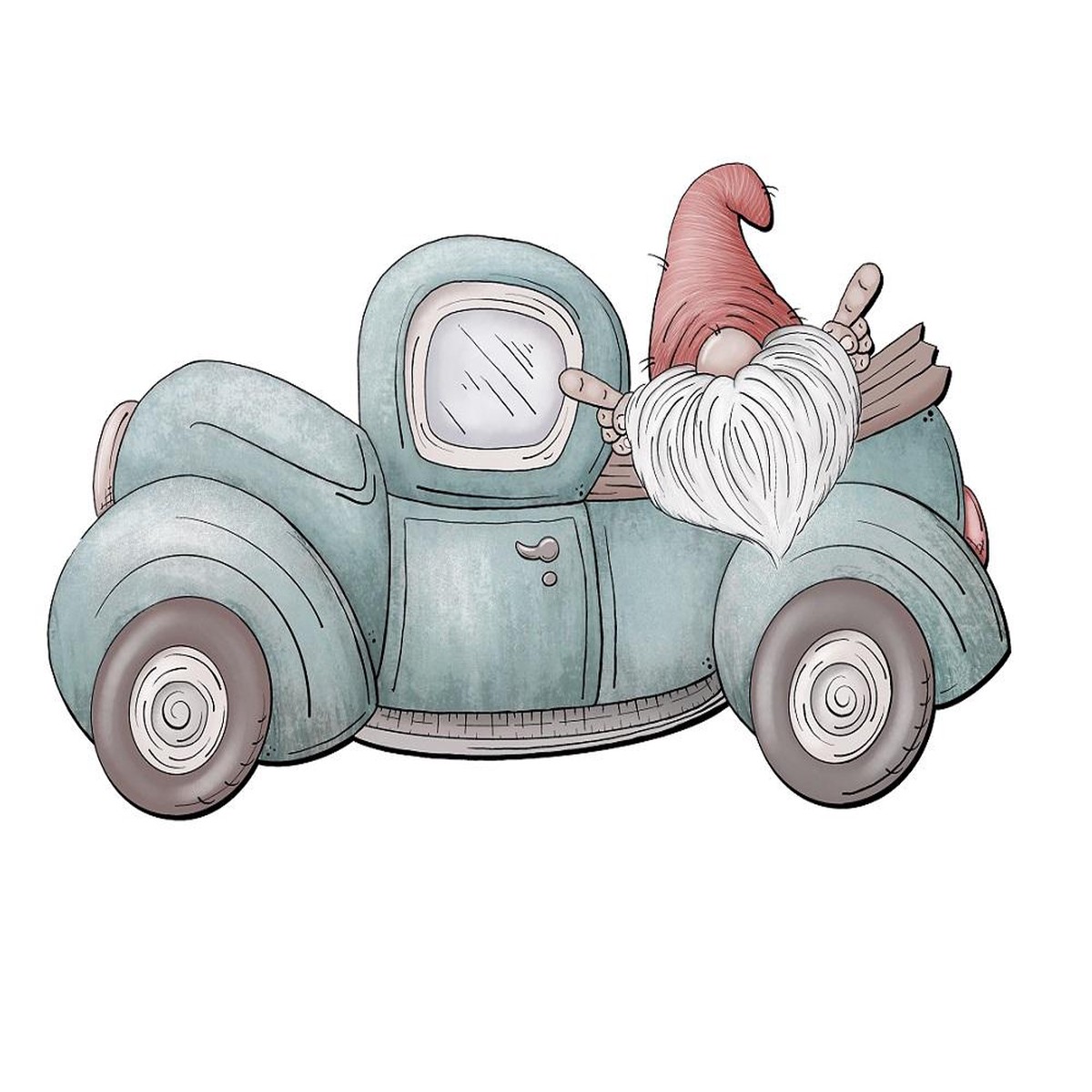 vintage-gnome-truck-fabric-panel