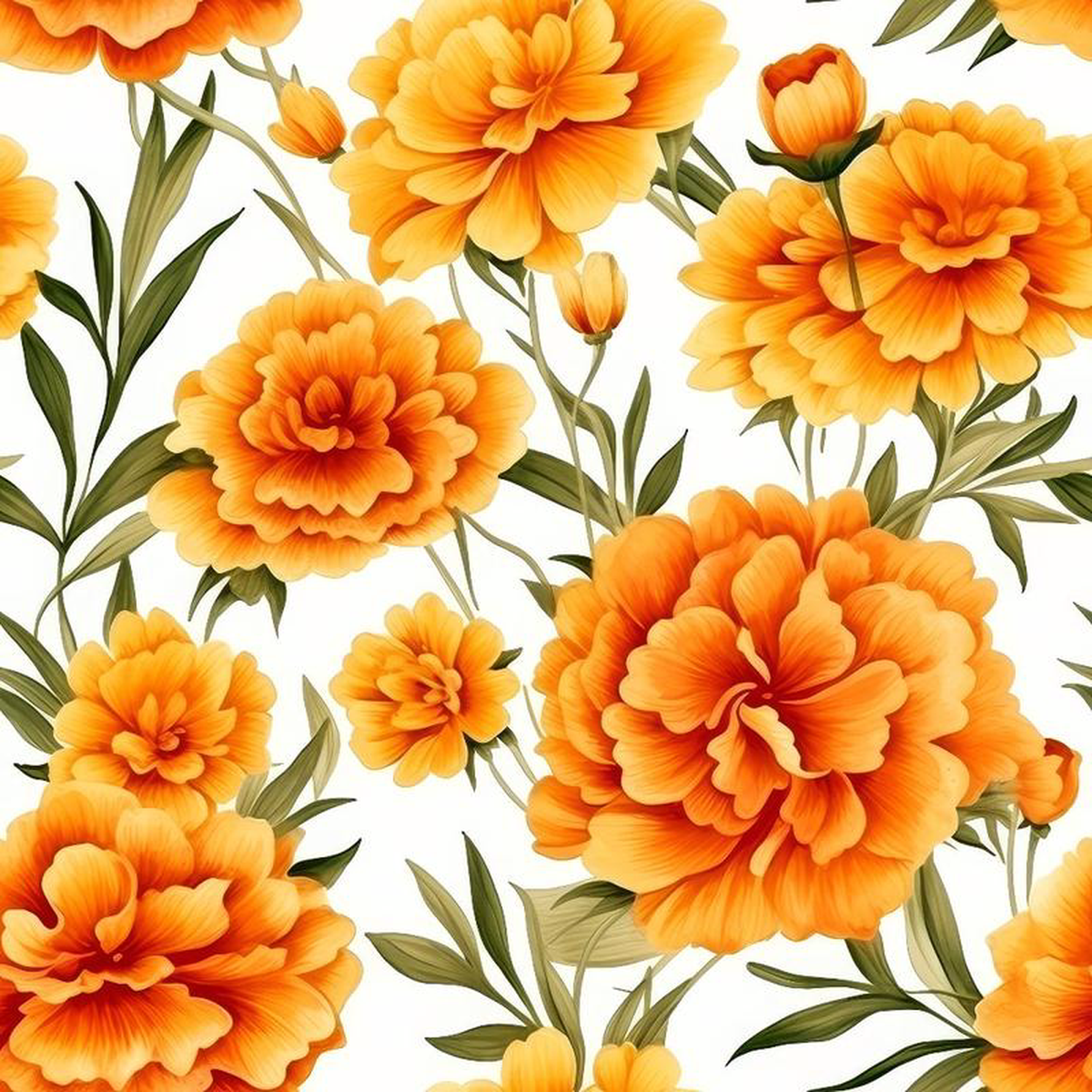 watercolor-marigold-flower-pattern-8-quilting-cotton-fabric