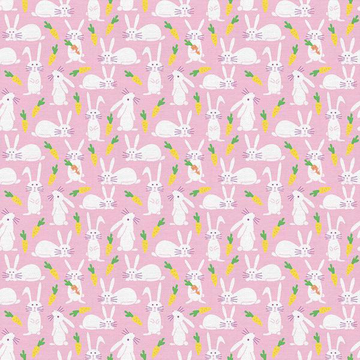 bunny-trail-bunnies-carrots-pink-paintbrush-studio-cotton-fabrics-by-the-yard-45-inches-wide