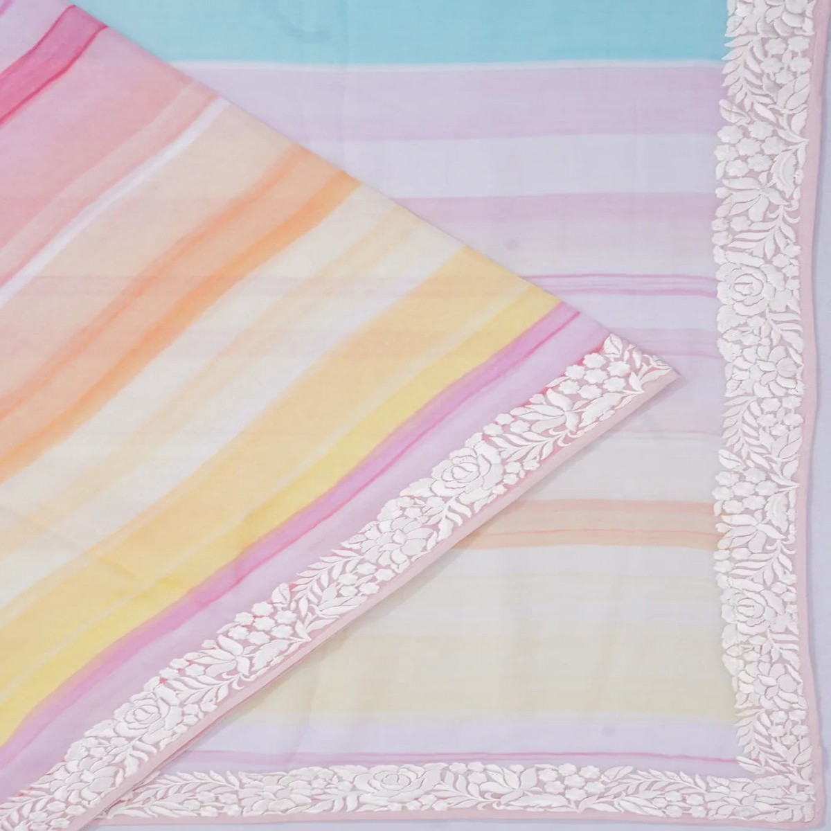 chiffon-georgette-lines-multicolour-saree-with-embroidery-border