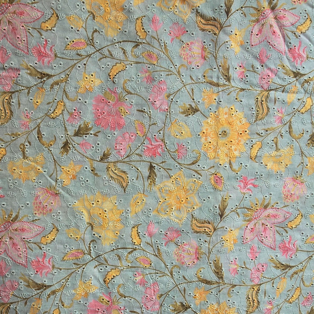 width-44-inches-pure-cotton-hakoba-sea-green-with-flower-jaal-digital-print-fabric