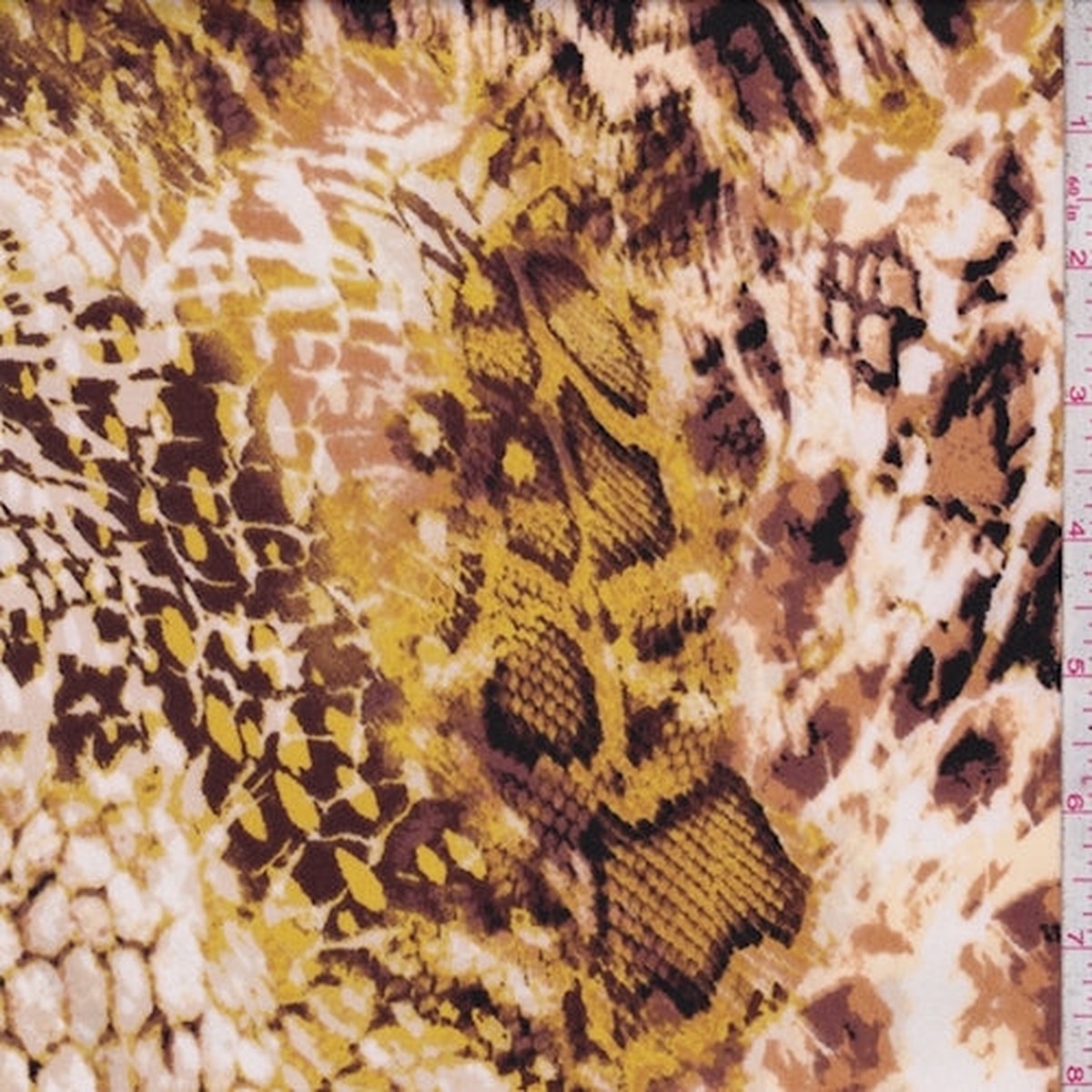2-yd-pc-ity-camel-gold-snakeskin-jersey-knit-fabric