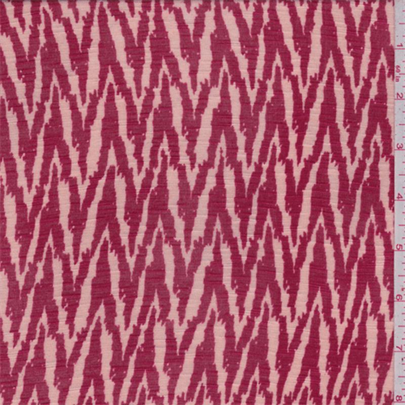 4-5-8-yd-pc-beige-red-flamestitch-jersey-knit-fabric