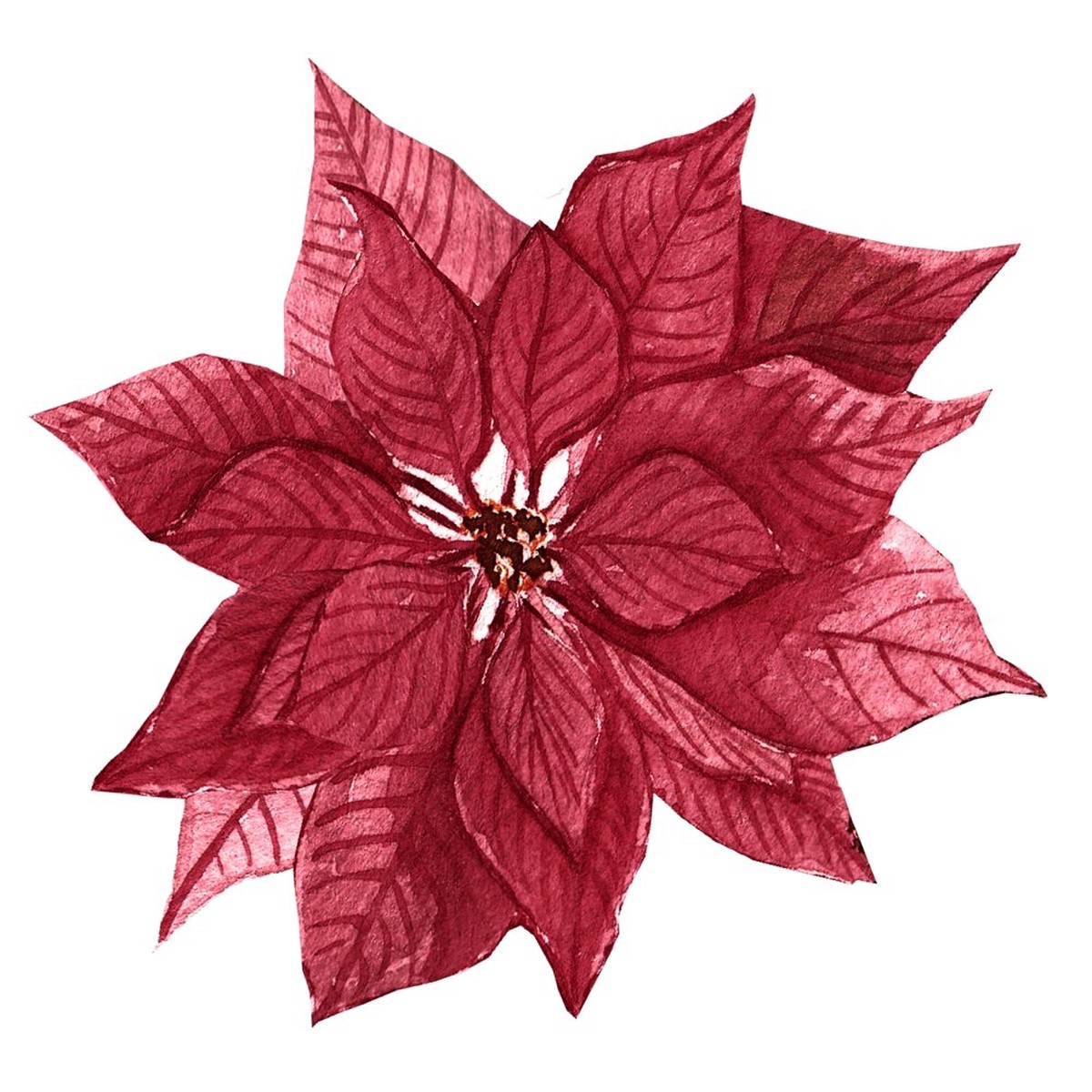 christmas-trees-red-poinsettia-fabric-panel