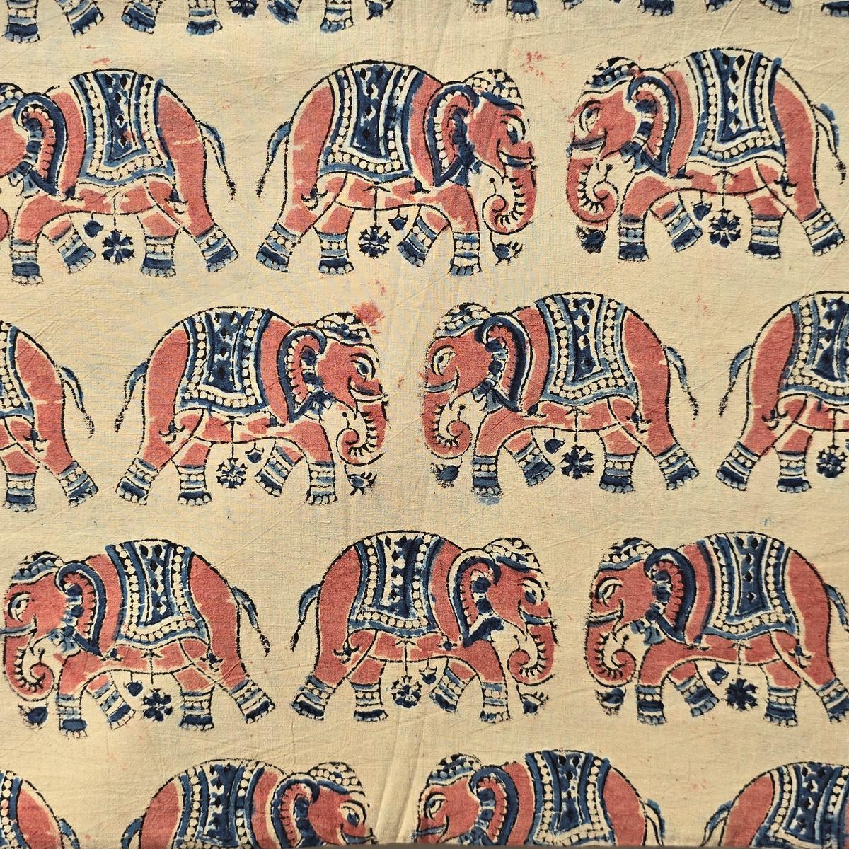 pure-cotton-soft-kalamkari-cream-with-blue-and-light-pink-elephant-motif-hand-block-print-fabric