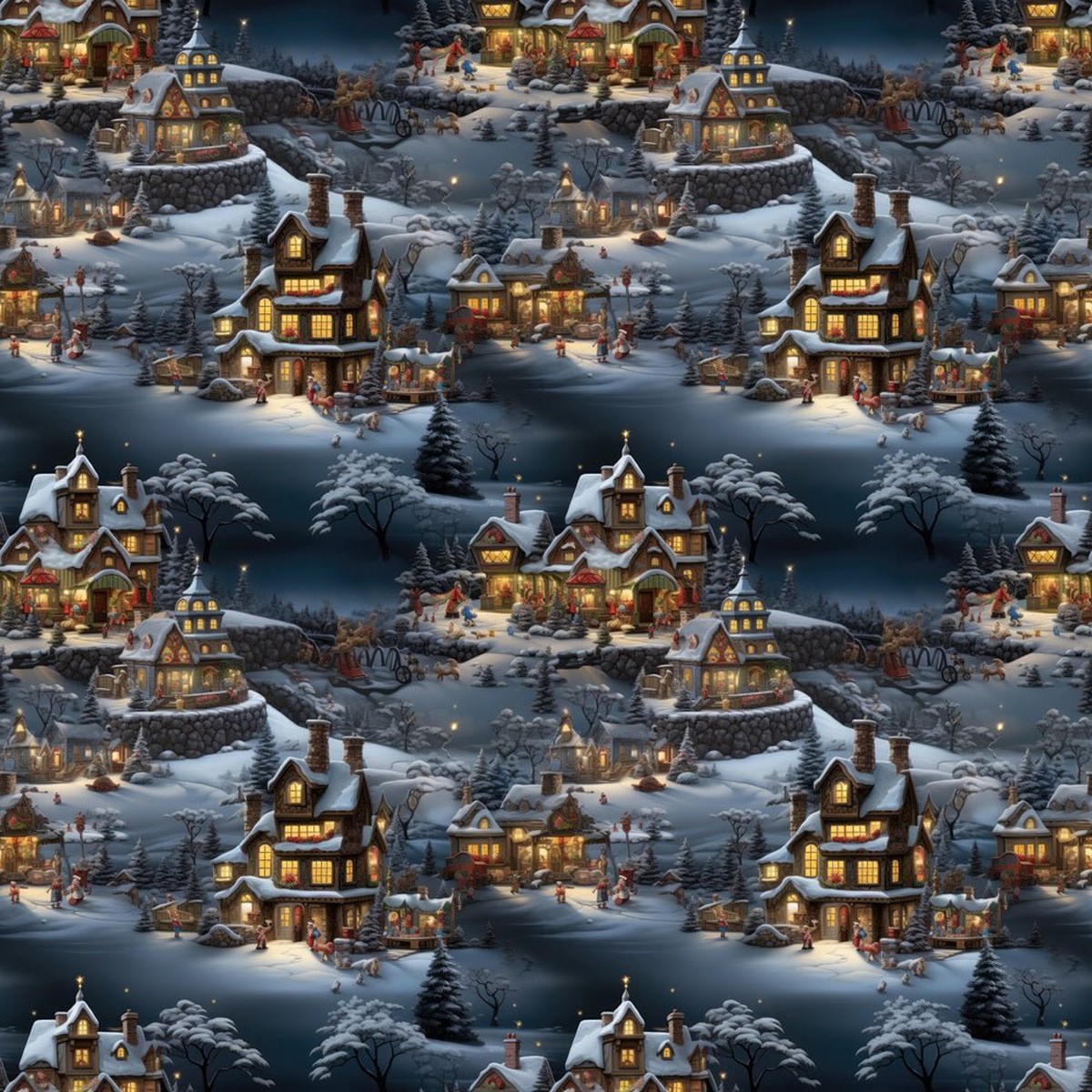 beautiful-winter-village-fabric