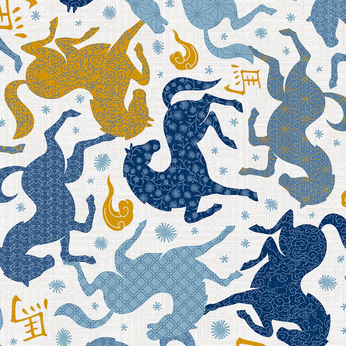 year-of-the-horse-blue-gold-quilting-cotton