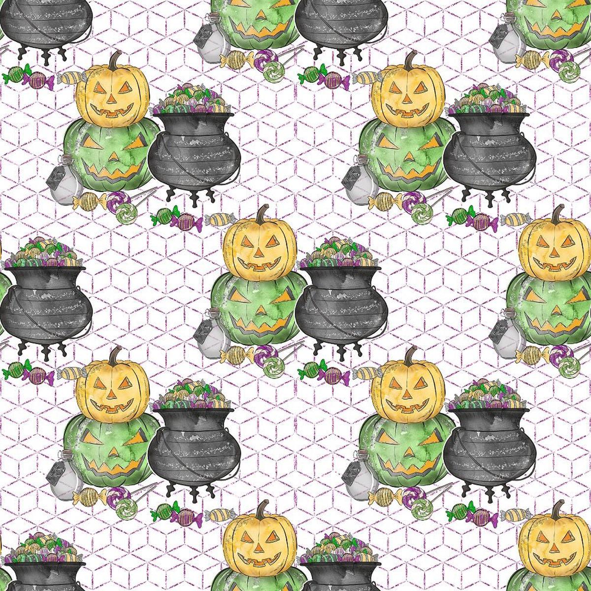 halloween-candy-elements-on-trellis-fabric-white
