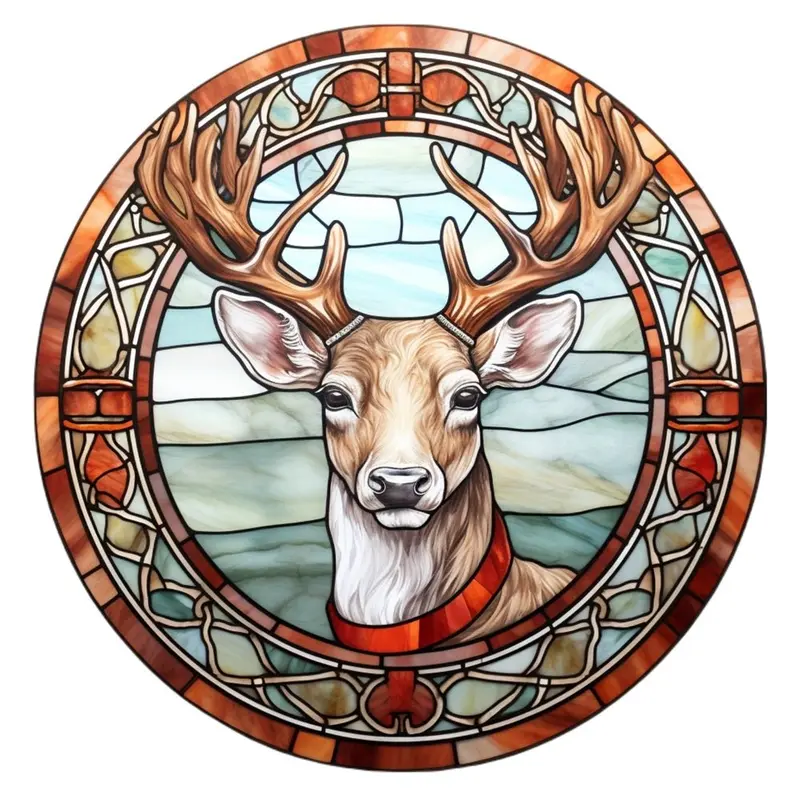 stained-glass-deer-1-fabric-panel
