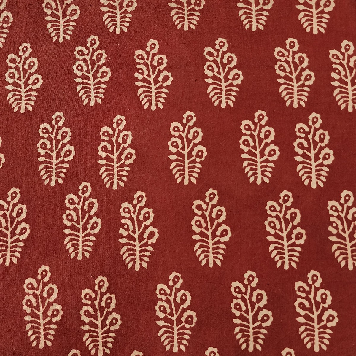 pure-cotton-ajrak-rust-red-with-cream-and-intricate-flower-design-hand-block-print-fabric