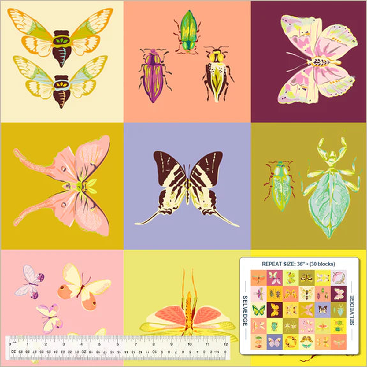 cotton-fabric-square-dance-54651dp-x-multi-35-x42-panel-insectarium-collection-by-tamara-kate-for-windham