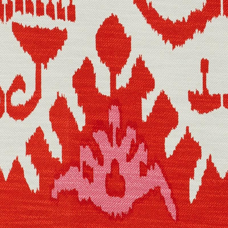quadrille-fabric-kazak-custom-orange-pink-on-natural-westover