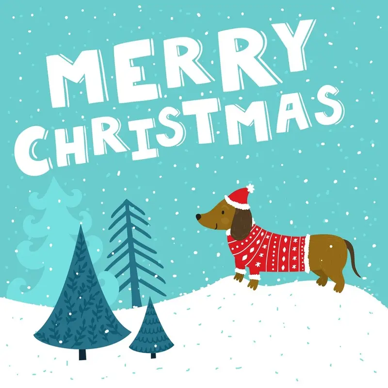 a-dachshund-christmas-fabric-panel-blue