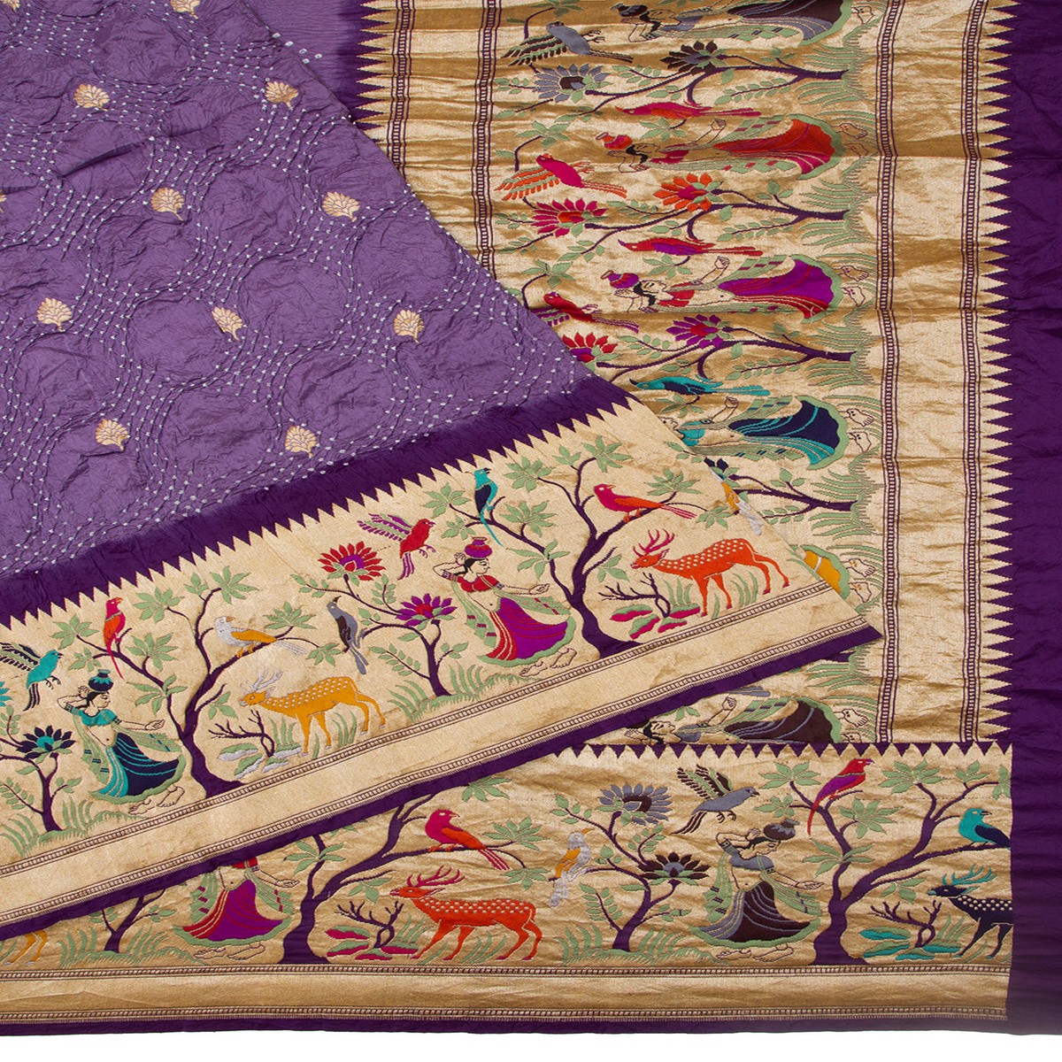 banarasi-georgette-bandhani-butta-violet-saree