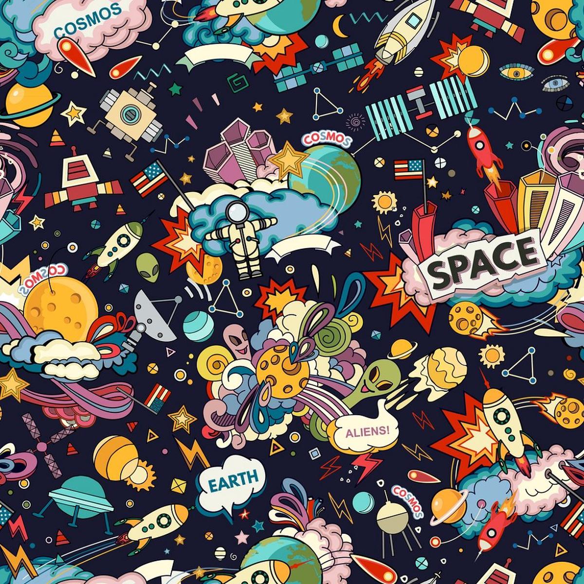 cartoon-space-fabric