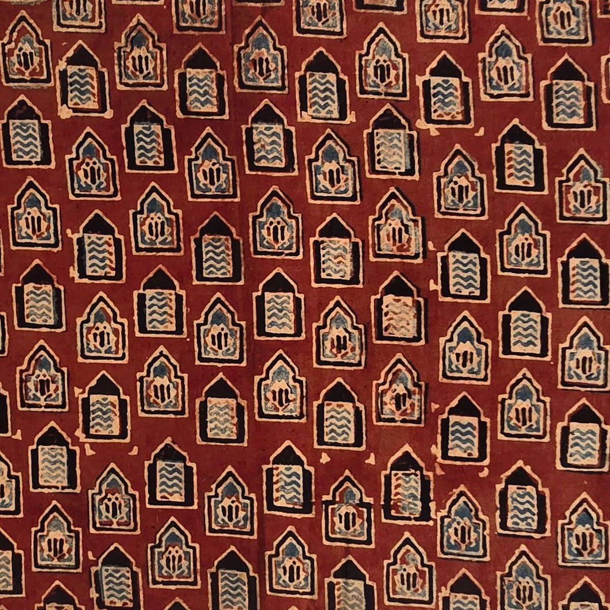pure-cotton-ajrak-rust-red-with-black-and-blue-small-mahal-hand-block-print-fabric
