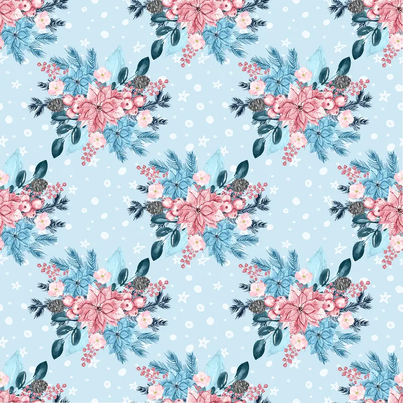 decorative-christmas-bouquet-fabric-blue