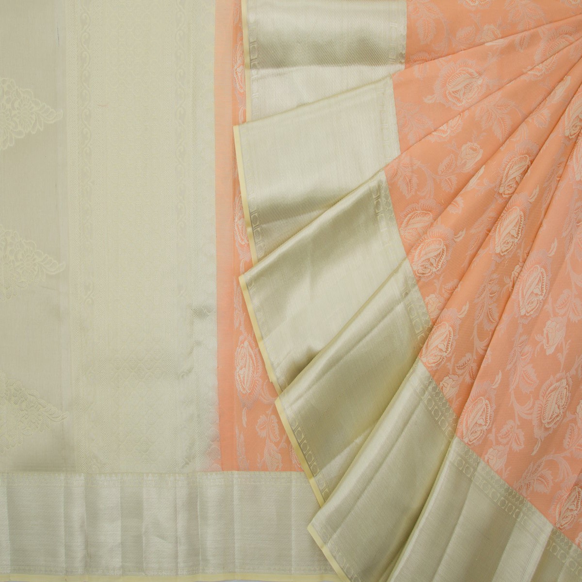kanchipuram-silk-jaal-pastel-orange-saree