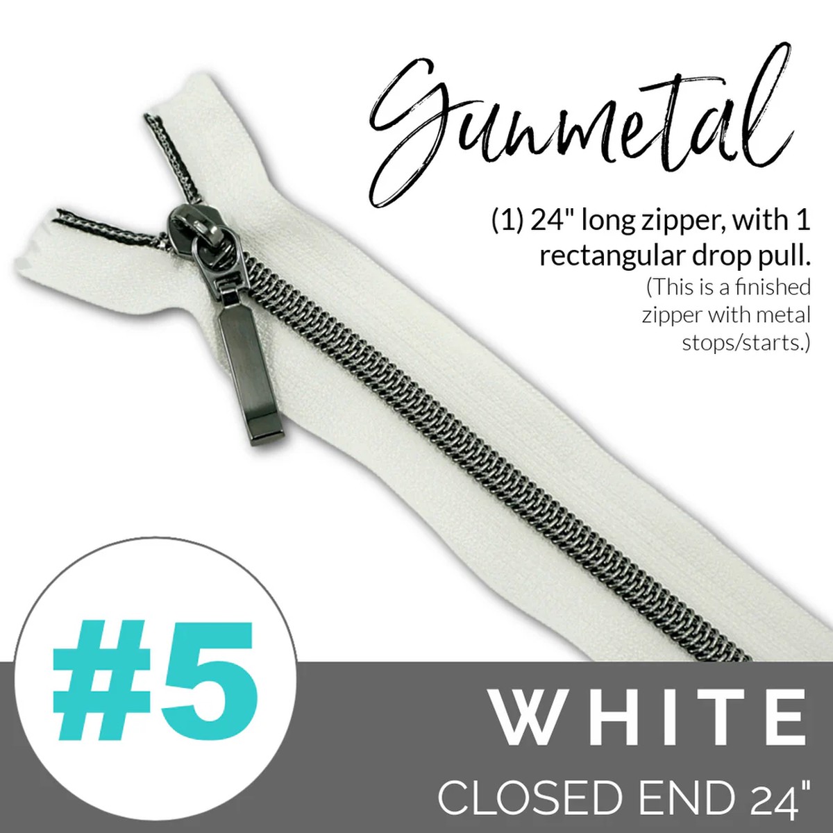 emmaline-5-24in-zipper-white-tape-with-gunmetal-coil