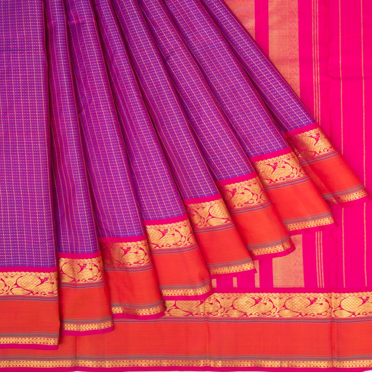 kanchipuram-silk-checks-purple-saree-with-rettai-border