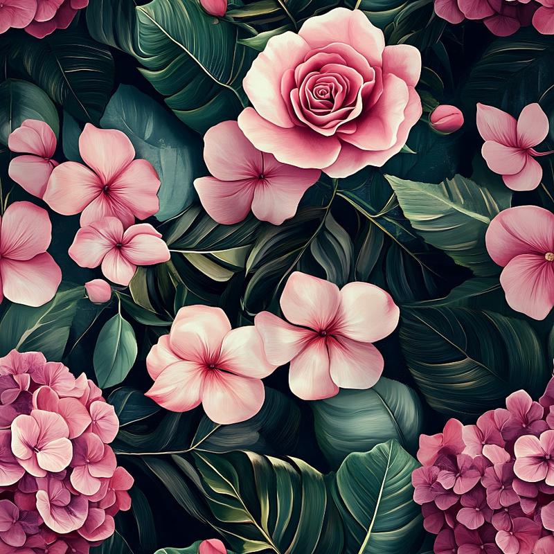 pink-flowers-and-tropical-leaves-pattern-15-quilting-cotton-fabric