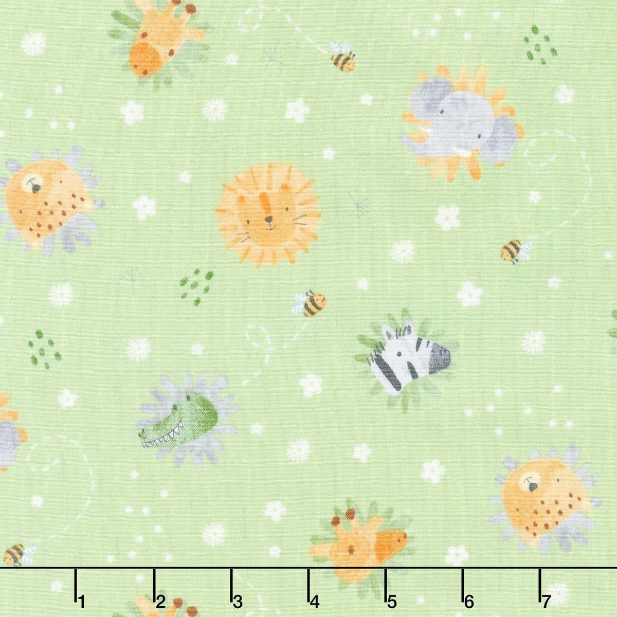 sunny-safari-mini-heads-green-multi-yardage