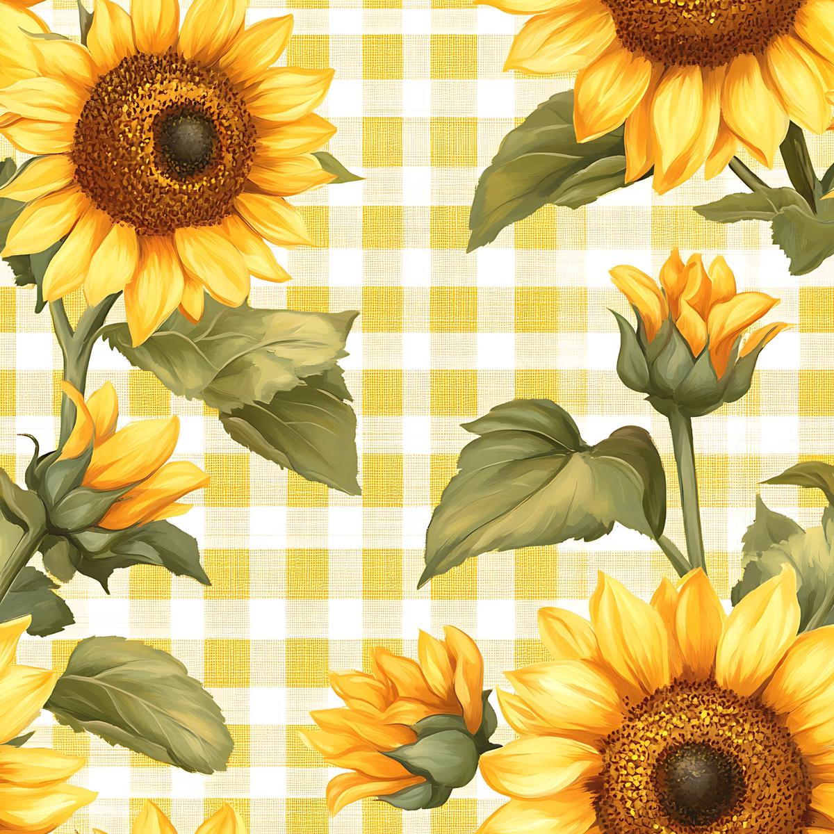 buffalo-plaid-with-sunflowers-pattern-4-quilting-cotton-fabric