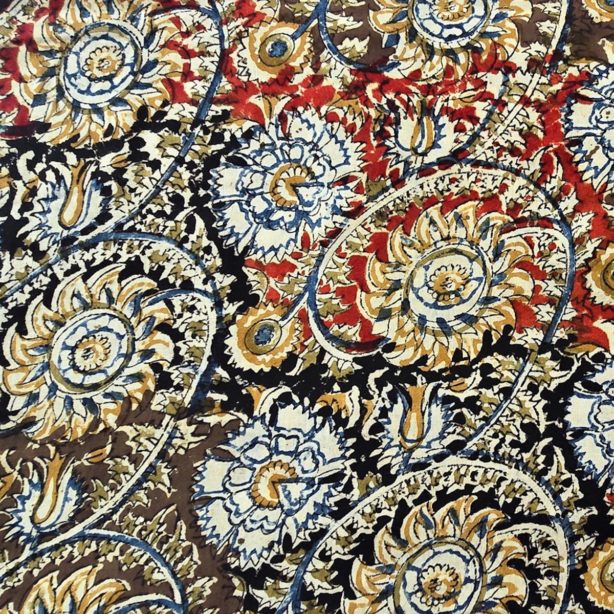 modal-cotton-kalamkari-brown-with-wildflower-creeper-hand-block-print-fabric