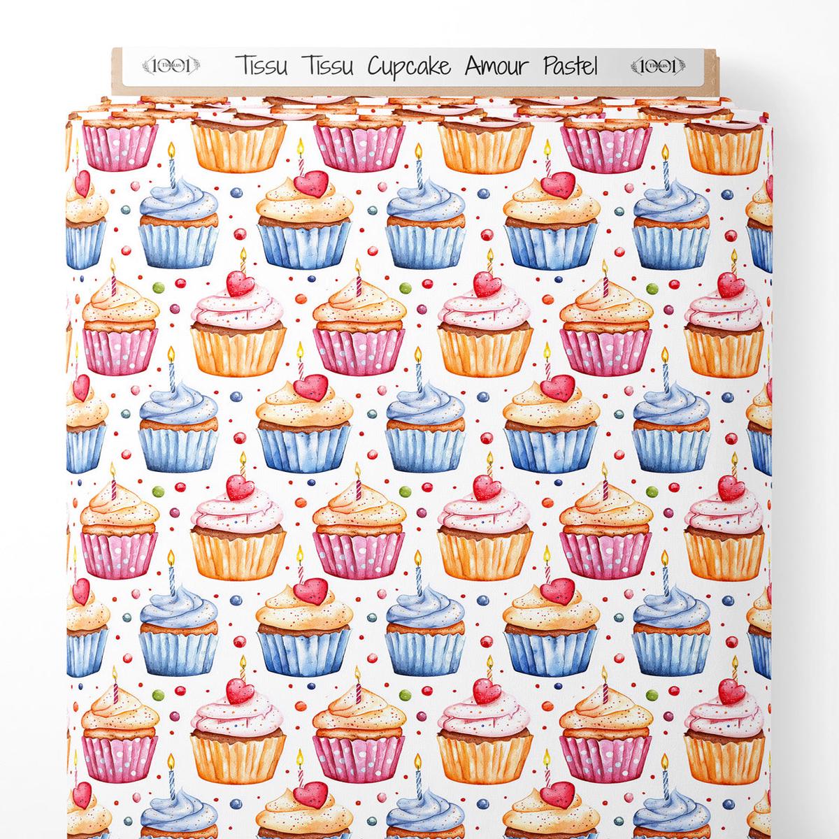 tissu-tissu-cupcake-amour-pastel
