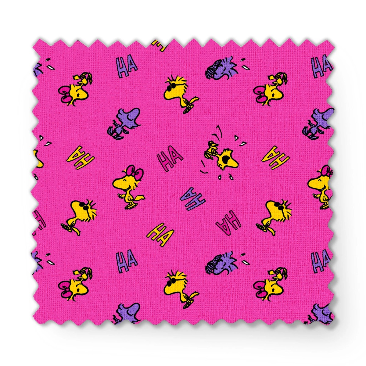 snoopy-peanuts-woodstock-friends-on-pink-fabric
