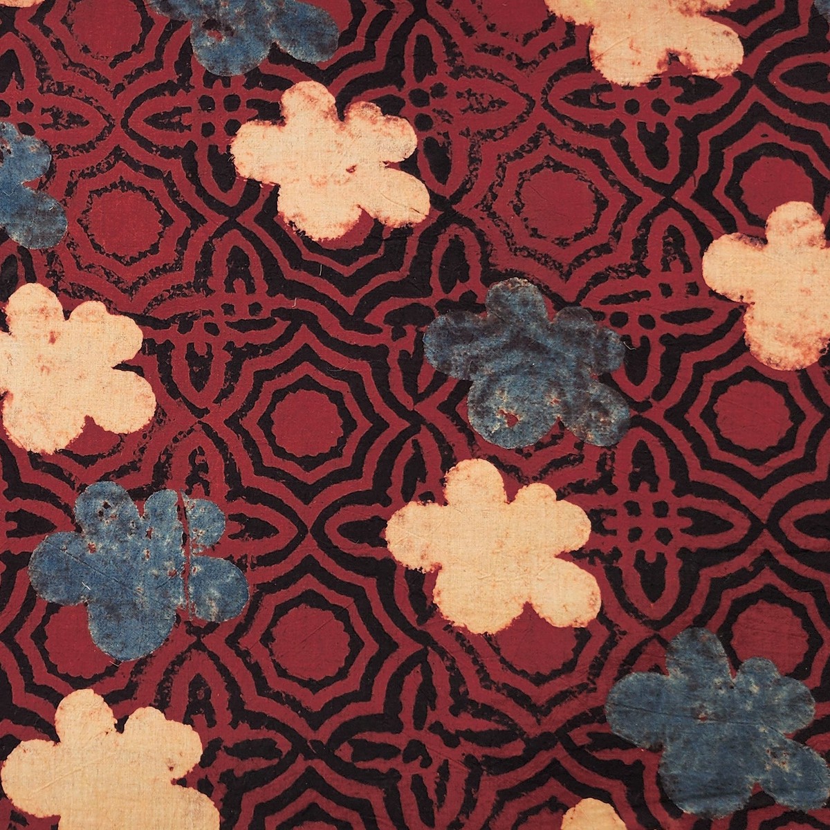 pure-cotton-ajrak-rust-red-with-blue-flowers-and-black-self-design-hand-block-print-fabric