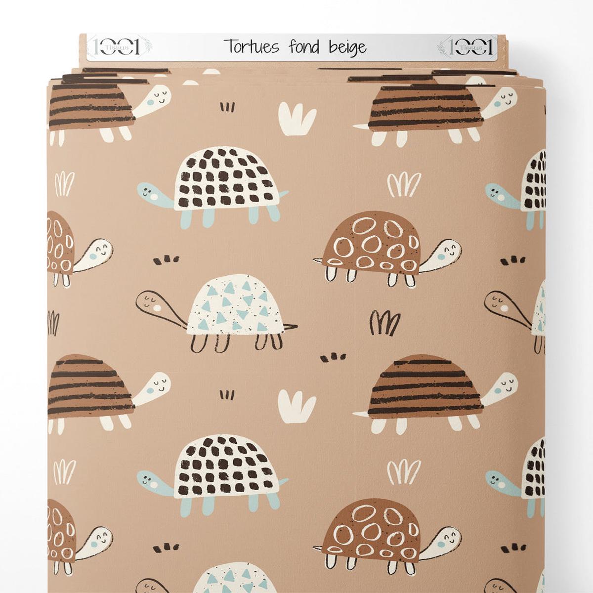 tissu-tortues-sur-fond-beige