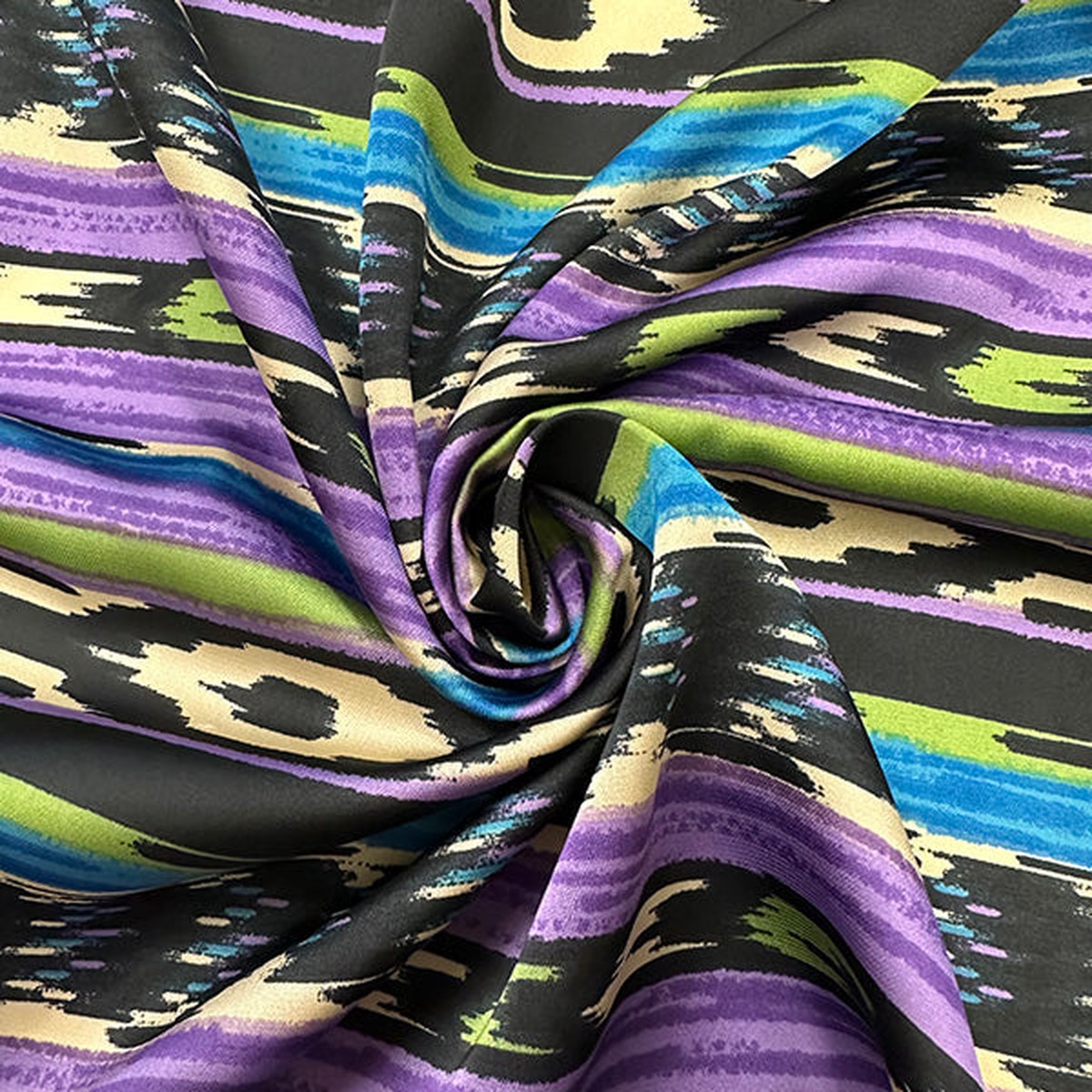 2-yd-pc-purple-multi-stripe-print-poly-charmeuse-satin-fabric