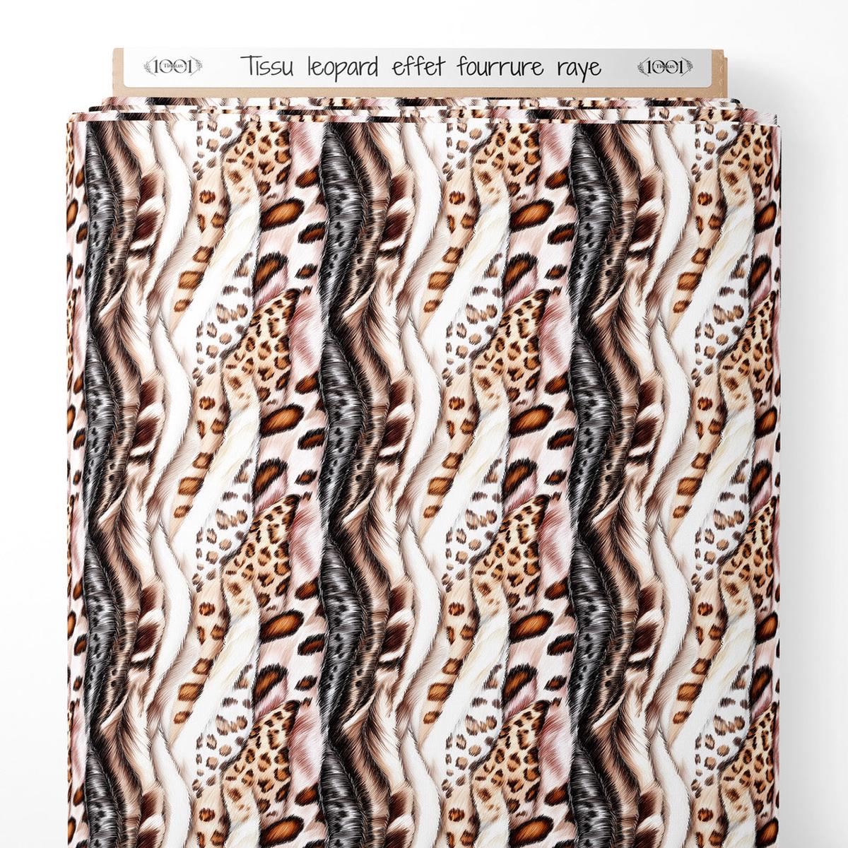 tissu-leopard-effet-fourrure-raye