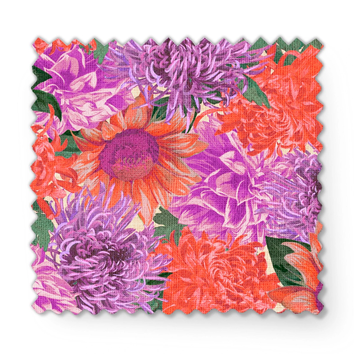 vibrant-dahlia-garden-on-orange-purple-fabric