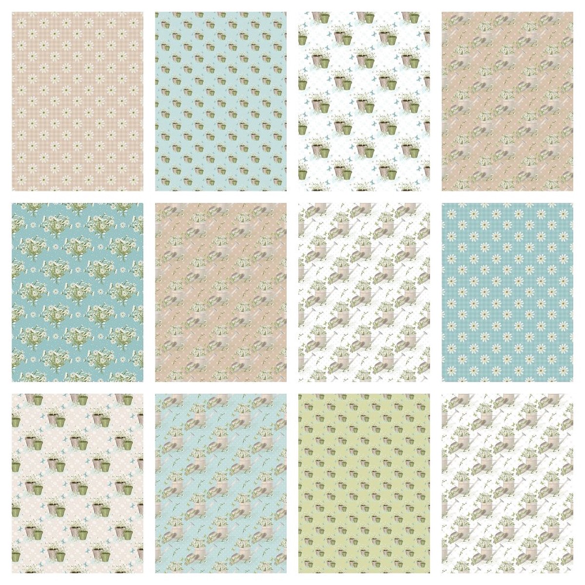 spring-time-daisies-fat-eighth-bundle-12-pieces