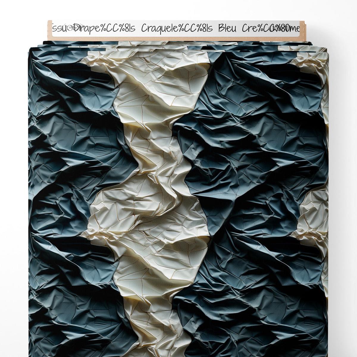 tissu-drapes-craqueles-bleu-creme