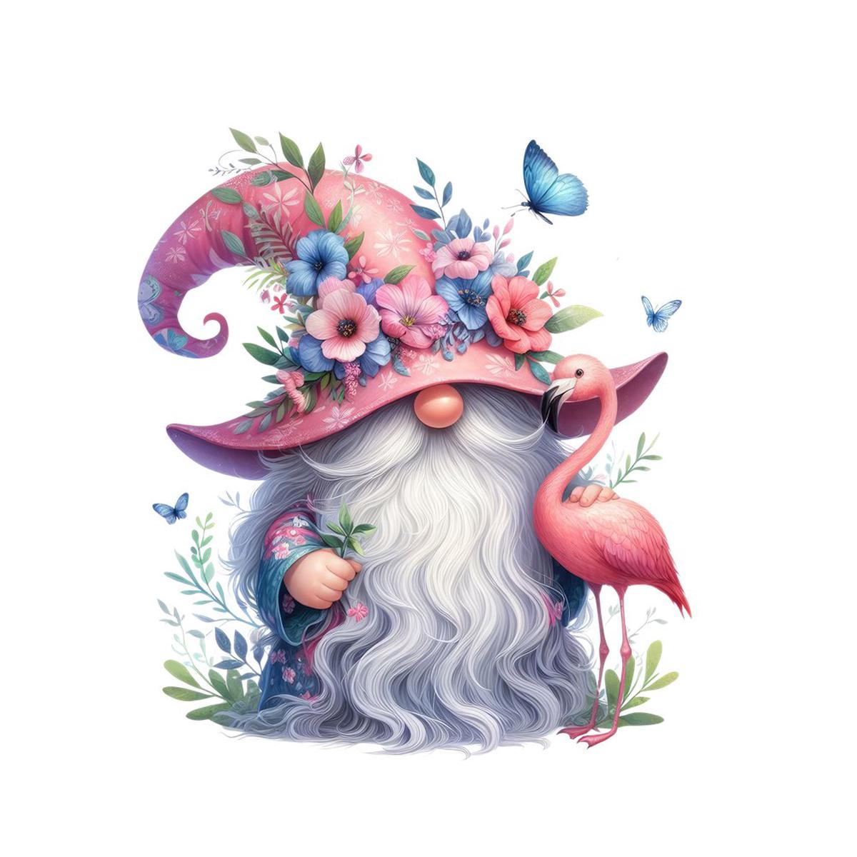gnomes-animals-flamingo-1-fabric-panel