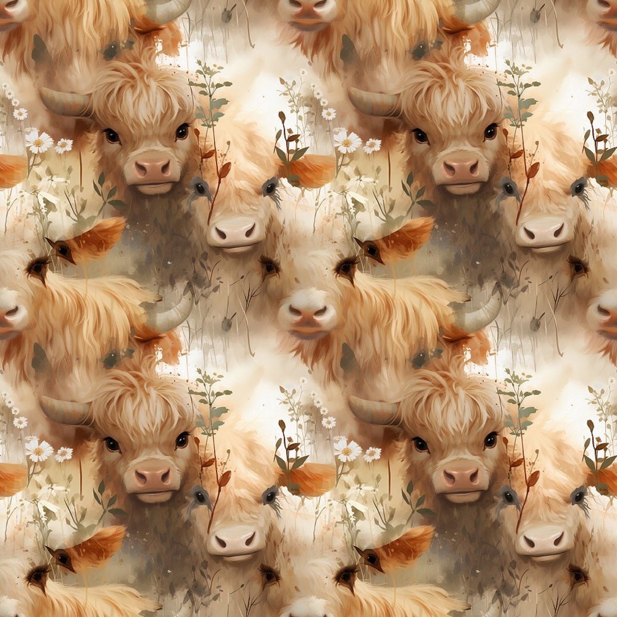 vintage-highland-cows-flowers-3-fabric