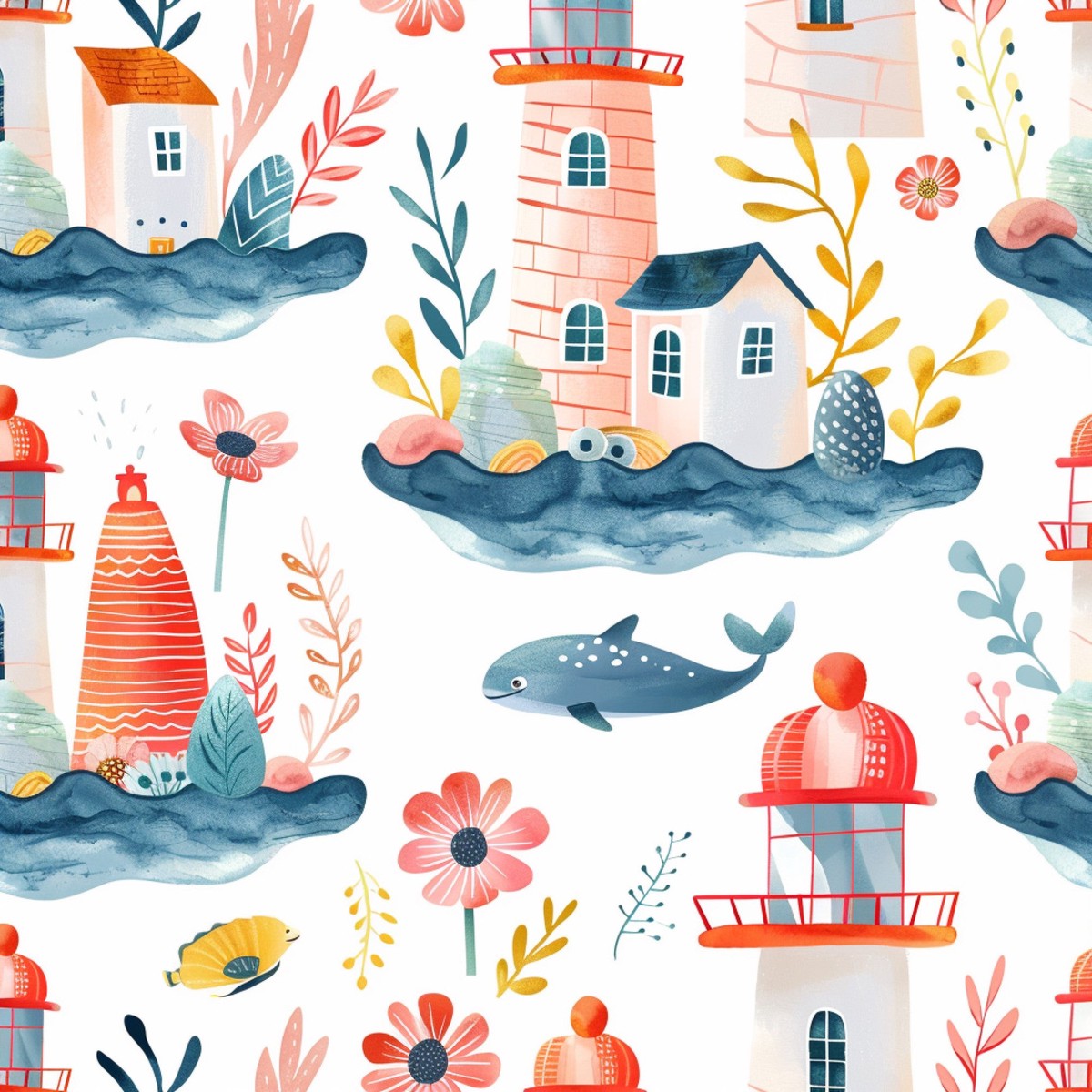 springtime-lighthouse-scene-pattern-7-quilting-cotton-fabric