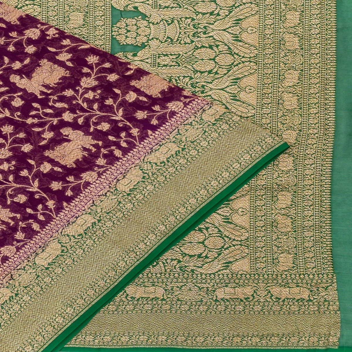 banarasi-georgette-jaal-purple-saree-with-pichwai-motifs